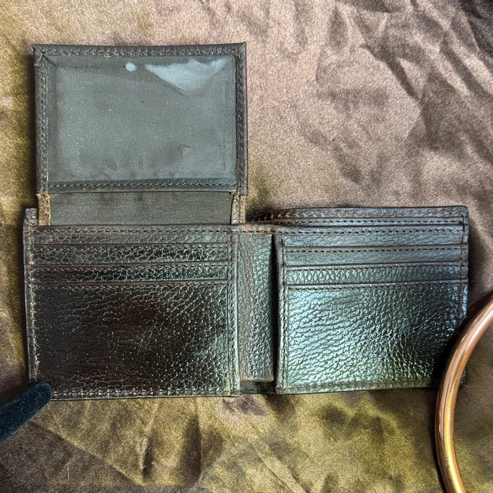 Ranger Belt Company Brown Leather Bifold‎ Wallet + Cross Necklace New with Box